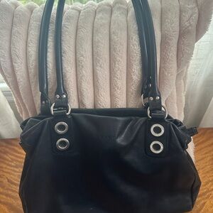 GIUDI Italy Black Leather Handbag/Tote